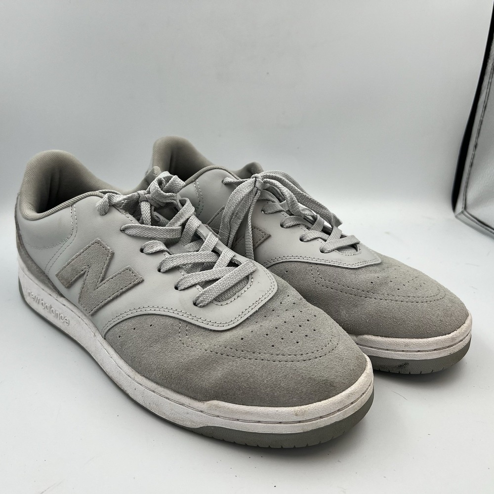 New Balance BB80 Court Sneakers Brighton Grey Concrete White Suede Men's 12
